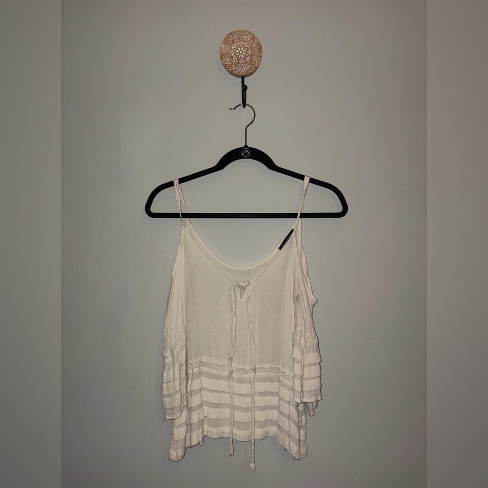 American Eagle Outfitters White Striped Blouse